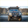 Black nissan patrol with rockarmor gt hoop bullbar combo roof rack and rugged offroad 4wd features