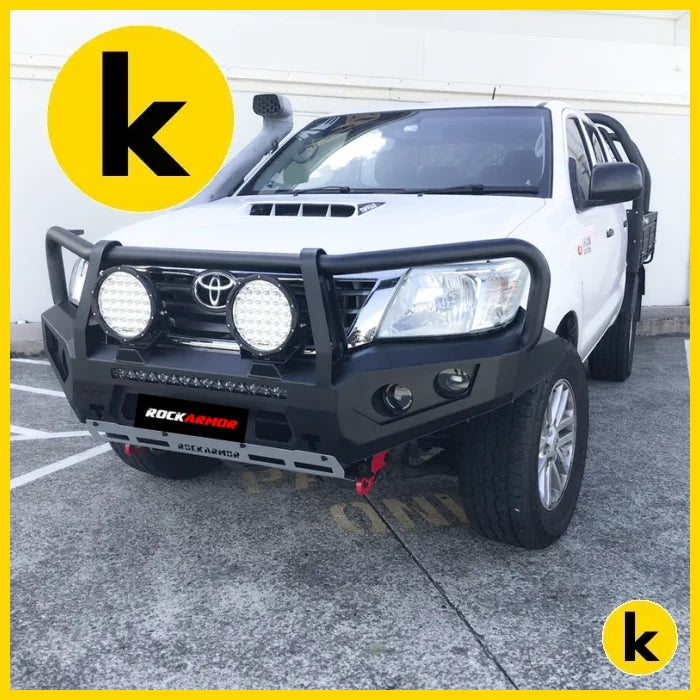 Rockarmor Gt Hoop Steel Bullbar - Toyota Hilux N70 12-15 Winch Bar