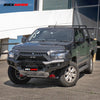 Black rockarmor front bumper with silver accents and red mounts for mitsubishi mv triton 2024 4wd ute offroad