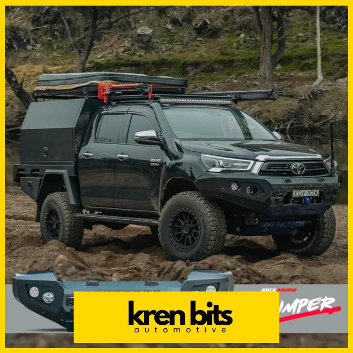 Rockarmor Gt Hoopless Bullbar Combo Pack To Suit Toyota Hilux 2020 + Winch Bar Combo