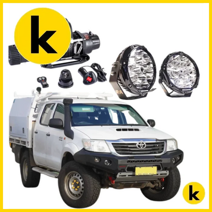 Rockarmor Gt Hoopless Bullbar Frontal Combo - Toyota Hilux N70 2005-2011 Winch Bar Combo