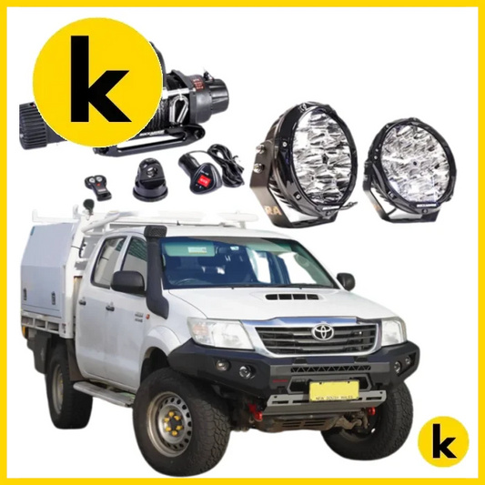 Rockarmor Gt Hoopless Bullbar Frontal Combo - Toyota Hilux N70 2005-2011 Winch Bar Combo
