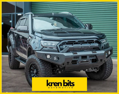 Rockarmor Gt Hoopless Bullbar Frontal Pack To Suit Ford Ranger Px1 2 & 3 Winch Bar Combo