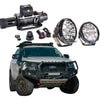 Silver ford ranger ute with black steel rockarmor gt hoopless bullbar combo offroad bumper and roof rack