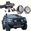 Black rugged steel rockarmor gt hoopless bullbar combo with winch and led lights for offroad 4wd ute ford ranger