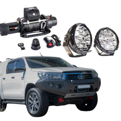 Rockarmor Gt Hoopless Steel Bullbar Combo - Toyota Hilux N80 - Winch Bar