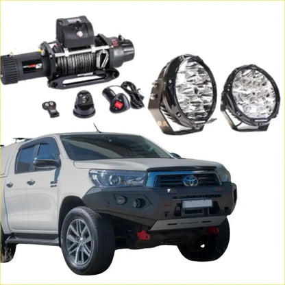 Rockarmor Gt Hoopless Steel Bullbar Combo - Toyota Hilux N80 - Winch Bar