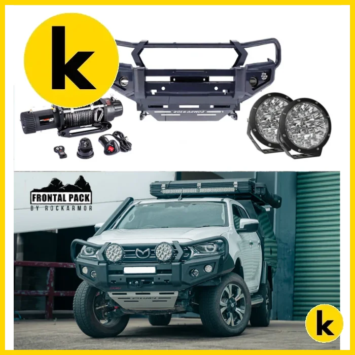 Rockarmor Gt Steel Hoop Bullbar Combo Pack - Mazda Bt50 2020 + Winch Bar Combo