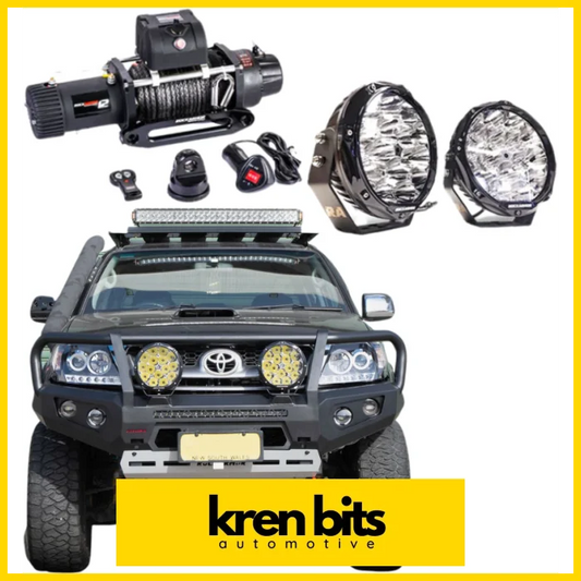 Rockarmor Gt Steel Hoop Bullbar Combo Pack - Toyota Hilux N70 2005-2011 Winch Bar Combo