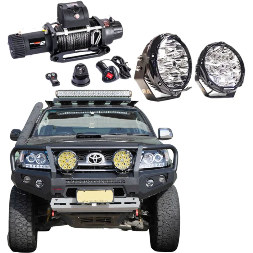 Rockarmor Gt Steel Hoop Bullbar Combo Pack - Toyota Hilux N70 - Winch Bar