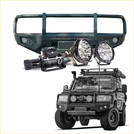 Rockarmor Gt Steel Hoop Bullbar Combo Pack - Toyota Landcruiser - Winch Bar