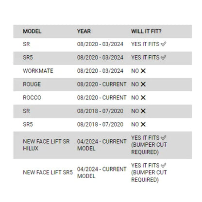 Rockarmor Gt Steel Hoop Bullbar To Suit Toyota Sr Hilux 2020-2025 - Winch Bar