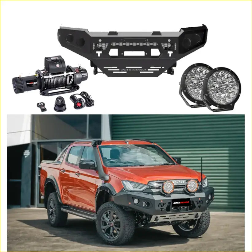 Rockarmor Gt Steel Hoopless Bullbar Combo Pack - Mazda Bt50 2020+ - Winch Bar