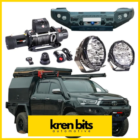 Rockarmor Gt Steel Hoopless Bullbar Combo Pack - Toyota Hilux 2020 + Winch Bar Combo