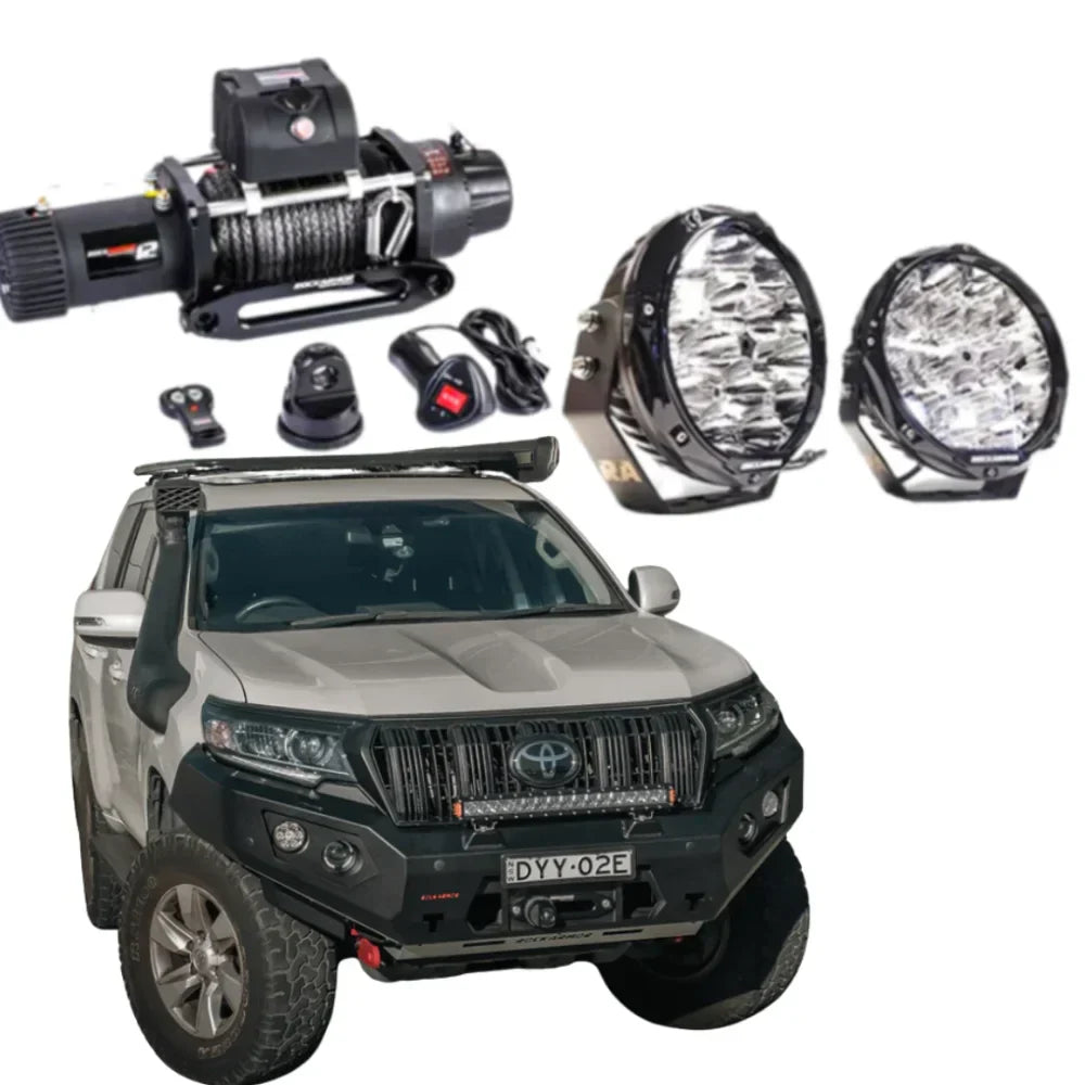 Rockarmor Gt Steel Hoopless Bullbar Combo - Toyota Prado 150 - Winch Bar