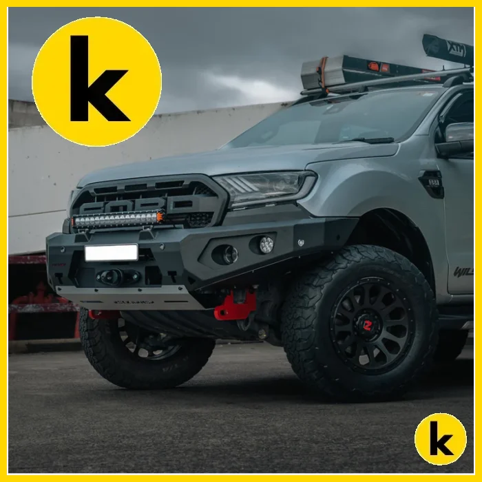 Rockarmor Gt Steel Hoopless Bullbar - Ford Ranger Px1 2 & 3 Winch Bar