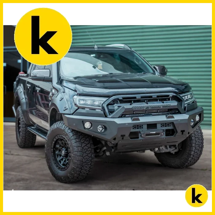 Rockarmor Gt Steel Hoopless Bullbar - Ford Ranger Px1 2 & 3 Winch Bar