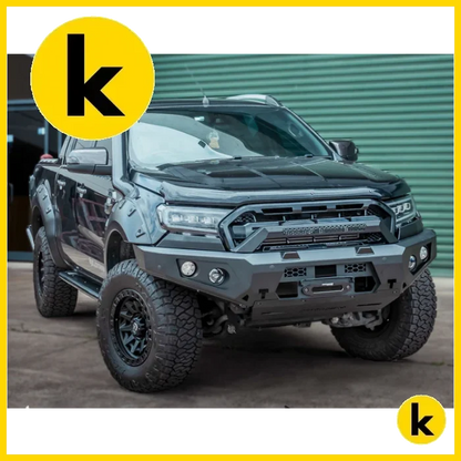 Rockarmor Gt Steel Hoopless Bullbar - Ford Ranger Px1 2 & 3 Winch Bar