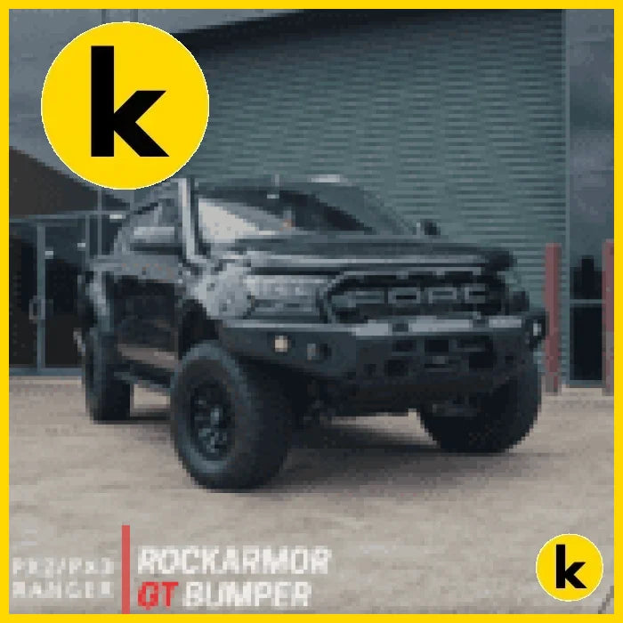 Rockarmor Gt Steel Hoopless Bullbar - Ford Ranger Px1 2 & 3 Winch Bar