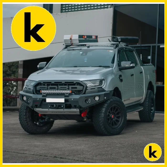 Rockarmor Gt Steel Hoopless Bullbar - Ford Ranger Px1 2 & 3 Winch Bar