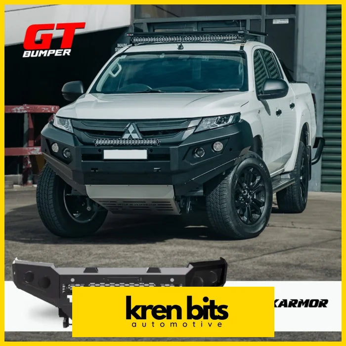 Rockarmor Gt Steel Hoopless Bullbar To Suit Mitsubishi Triton Mr 2019 + (Full Bar Replacement) Winch