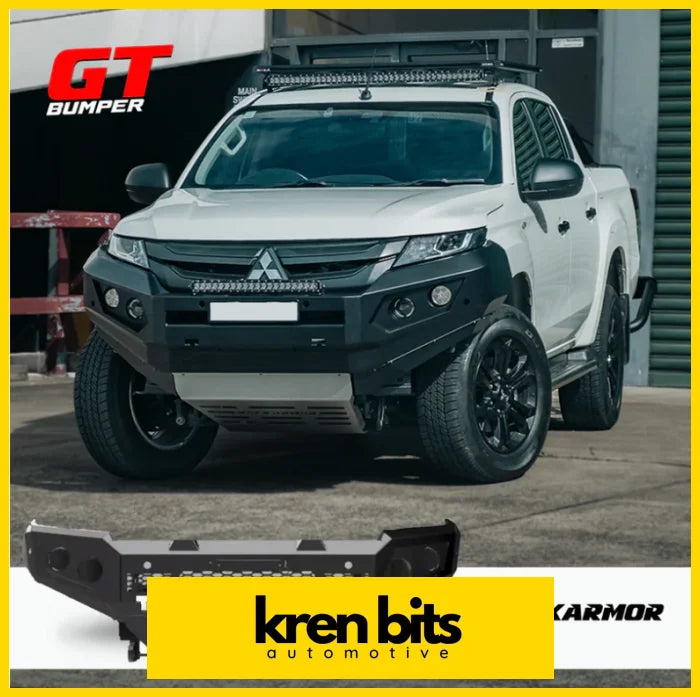 Rockarmor Gt Steel Hoopless Bullbar To Suit Mitsubishi Triton Mr 2019 + (Full Bar Replacement) Winch