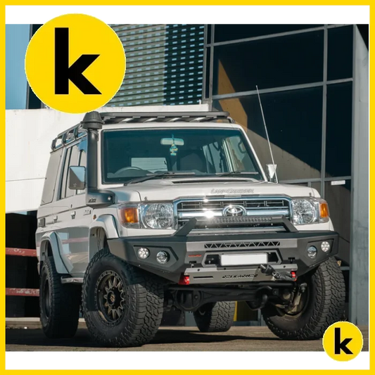 Rockarmor Gt Steel Hoopless Bullbar - Toyota 78 Troopy 2007-2023 (Full Bar Replacement) Winch Bar