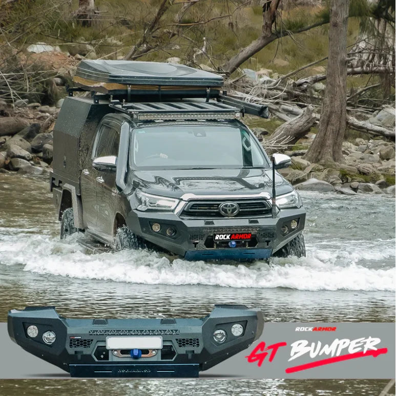 Rockarmor Gt Steel Hoopless Bullbar - Toyota Hilux 2020-2025 - Winch Bar