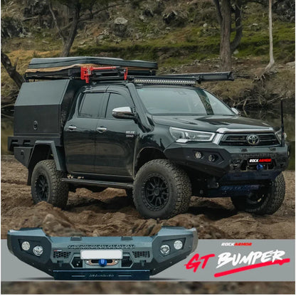 Off-road pickup truck with Rockarmor GT Bullbar for maximum frontal protection