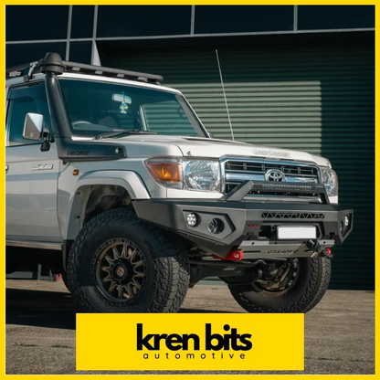 Rockarmor Gt Steel Hoopless Bullbar - Toyota Landcruiser 76,78,79 2007-2023 (Full Bar Replacement) Winch Bar