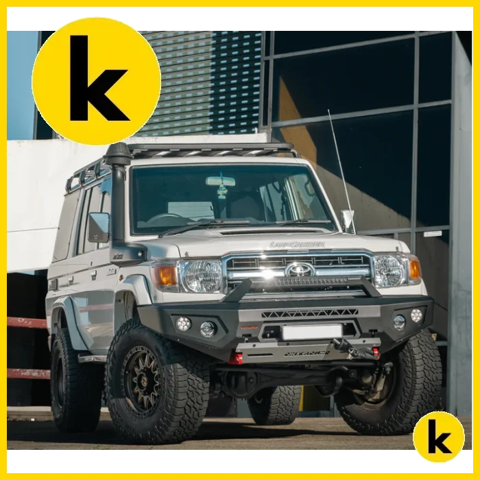 Rockarmor Gt Steel Hoopless Bullbar - Toyota Landcruiser 76,78,79 2007-2023 (Full Bar Replacement) Winch Bar
