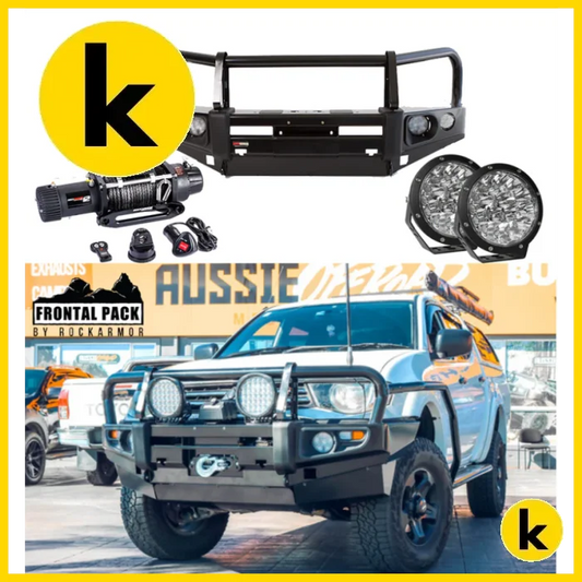 Rockarmor Premium Bullbar Frontal Combo To Suit Mitsubishi Triton Challanger 2009-2015 Winch Bar Combo