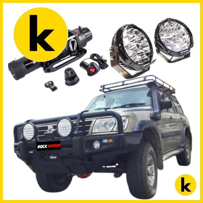 Rockarmor Premium Bullbar Frontal Combo To Suit Nissan Patrol Gu1 97- 09/2004 (Full Bar Replacement) Winch Bar Combo