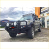 Black rockarmor premium bullbar front bumper with two aux lights for offroad 4wd and ute nissan patrol gu1