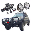 Black rugged offroad winch system with remote controls and mounting hardware for nissan patrol 4wd ute bullbar combo