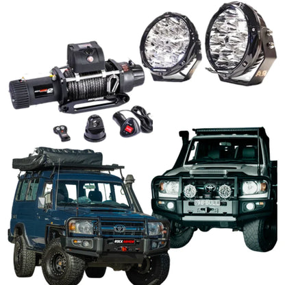 Rockarmor Premium Bullbar Frontal Combo To Suit Toyota Lancdruiser 76,78,79 2005 + - Winch Bar Combo