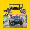 Black metal front bumper guard with circular led lights and winch mount for toyota prado 120 2003-2009