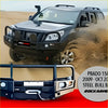 Black steel rockarmor premium bullbar with integrated lights rugged off-road design for toyota prado 150 2010-2013