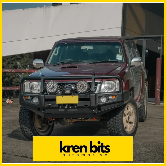 Rockarmor Premium Steel Bullbar To Suit Nissan Patrol Gu4 2005 To Current (Full Bar Replacement) Winch Bar