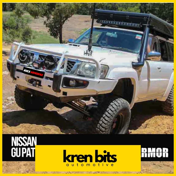 Rockarmor Premium Steel Bullbar To Suit Nissan Patrol Gu4 2005 To Current (Full Bar Replacement) Winch Bar