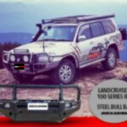 Steel bull bar with fog light mounts for Toyota Landcruiser Fj100 and Lexus models