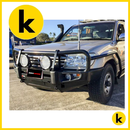 Rockarmor Premium Steel Bullbar To Suit Toyota Landcruiser Fj100 Ifs 1998-2007 (Full Bar Replacement) And Lexus Winch