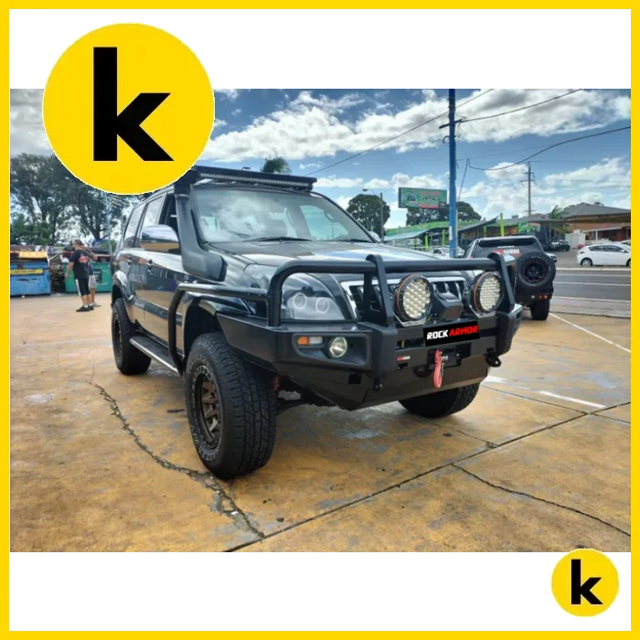 Rockarmor Premium Steel Bullbar To Suit Toyota Prado Fj120 03-09 (Full Bar Replacement Winch Bar