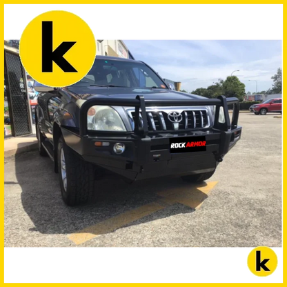 Rockarmor Premium Steel Bullbar To Suit Toyota Prado Fj120 03-09 (Full Bar Replacement Winch Bar
