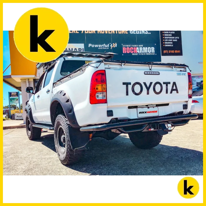 Rockarmor Premium Steel Rear Step / Tow Bar To Suit Toyota Hilux N70 2005 - Early 2015 (Tub Rear) Rear Step