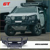 Black rockarmor front bumper with integrated round led lights rugged angular design for mazda bt50 2020+