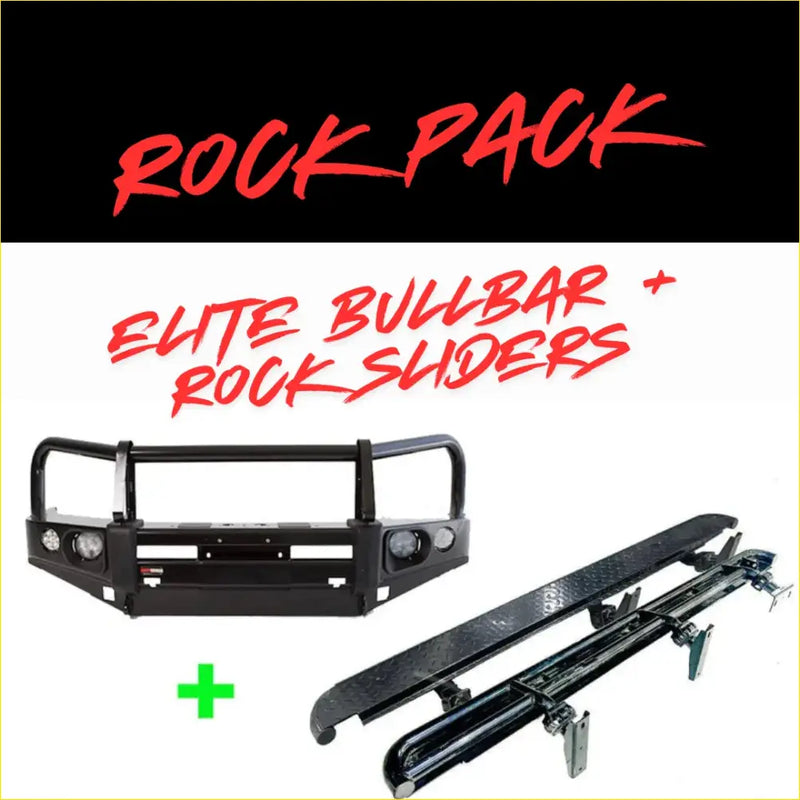 Black metal elite hoop bullbar with integrated headlights and rock sliders for 4wd offroad toyota prado 150 ute