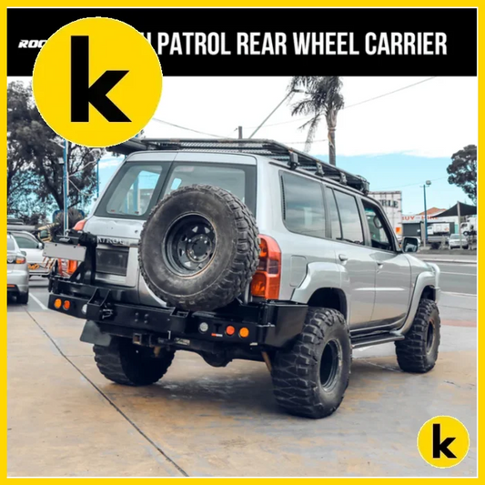 Rockarmor Steel Dual Wheel Carrier To Suit Nissan Patrol Y61 Gu4 2004 - 2016 Models Dual Wheel Carrier