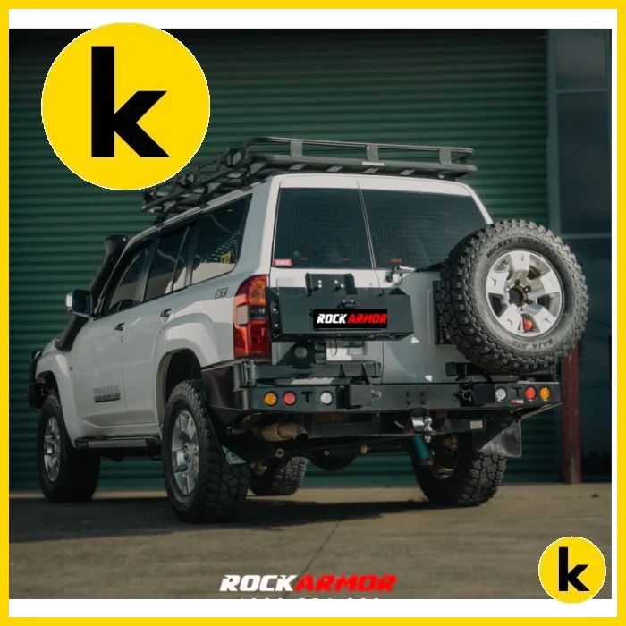 Rockarmor Steel Dual Wheel Carrier To Suit Nissan Patrol Y61 Gu4 2004 - 2016 Models Dual Wheel Carrier