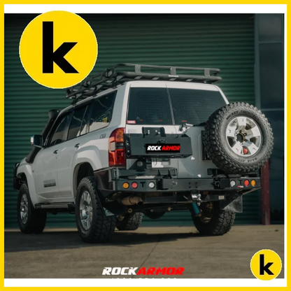 Rockarmor Steel Dual Wheel Carrier To Suit Nissan Patrol Y61 Gu4 2004 - 2016 Models Dual Wheel Carrier